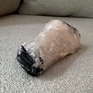 White Quartz with shungite ends Accent Piece